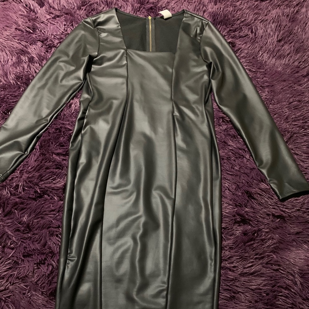 Faux leather dress